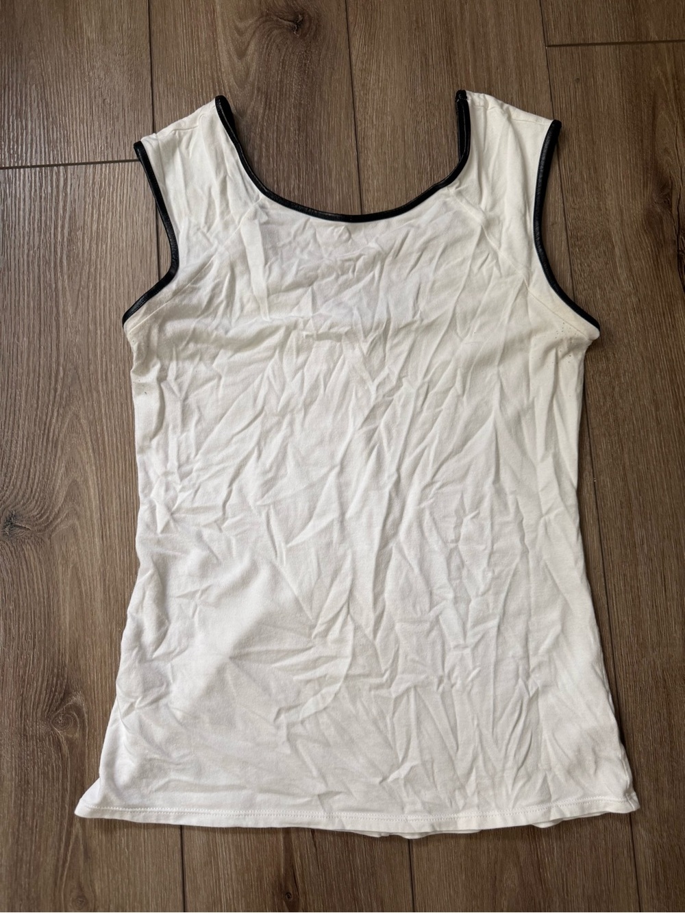 Express White Tank Top with Black Trim